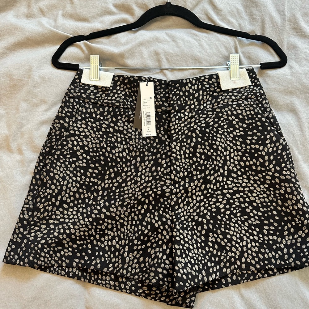 Black Alice + Olivia Silver Dot Shorts